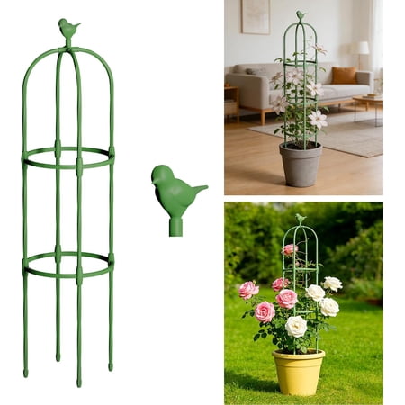 Garden Obelisk Trellis for Climbing Plants Outdoor, 4 FT Plastic Coated Metal Plant Support Indoor Tall Decorative Roses, Flowers, Vines, Potted price history and forecast - NOBRAND
