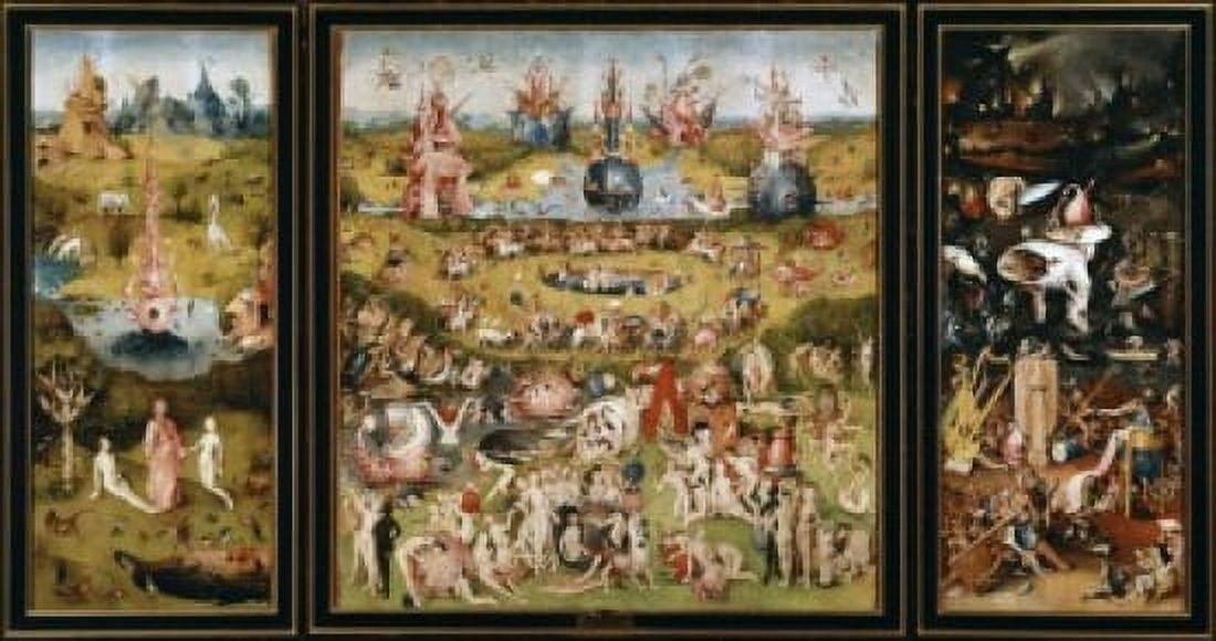 Garden Of Earthly Delights - Complete c1505 Hieronymus Bosch (ca1450-1516 Netherlandish) Museo del Prado Madrid Spain Canvas Art - (18 x 24)