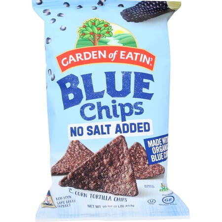 Garden Of Eatin' No Salt Blue Tortilla Chips, 16 oz (Pack of 12)