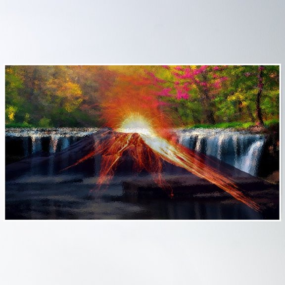 Garden Of Fire Abstract Art Poster Wall Art, Modern Wall Decor, 8x12 UNFRAMED