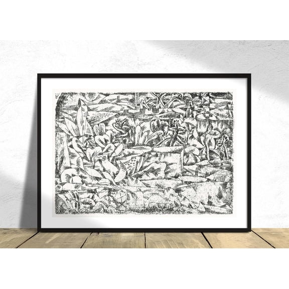 Garden Of Passion Paul Klee Modern Abstract Poster Reproduction 20Th Century Expressionism Famous Modern Art, Unframed Paper Poster 24x36in
