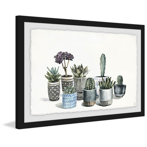 Garden Of Succulents Framed Painting Art Print, 12.00" x 1.50"
