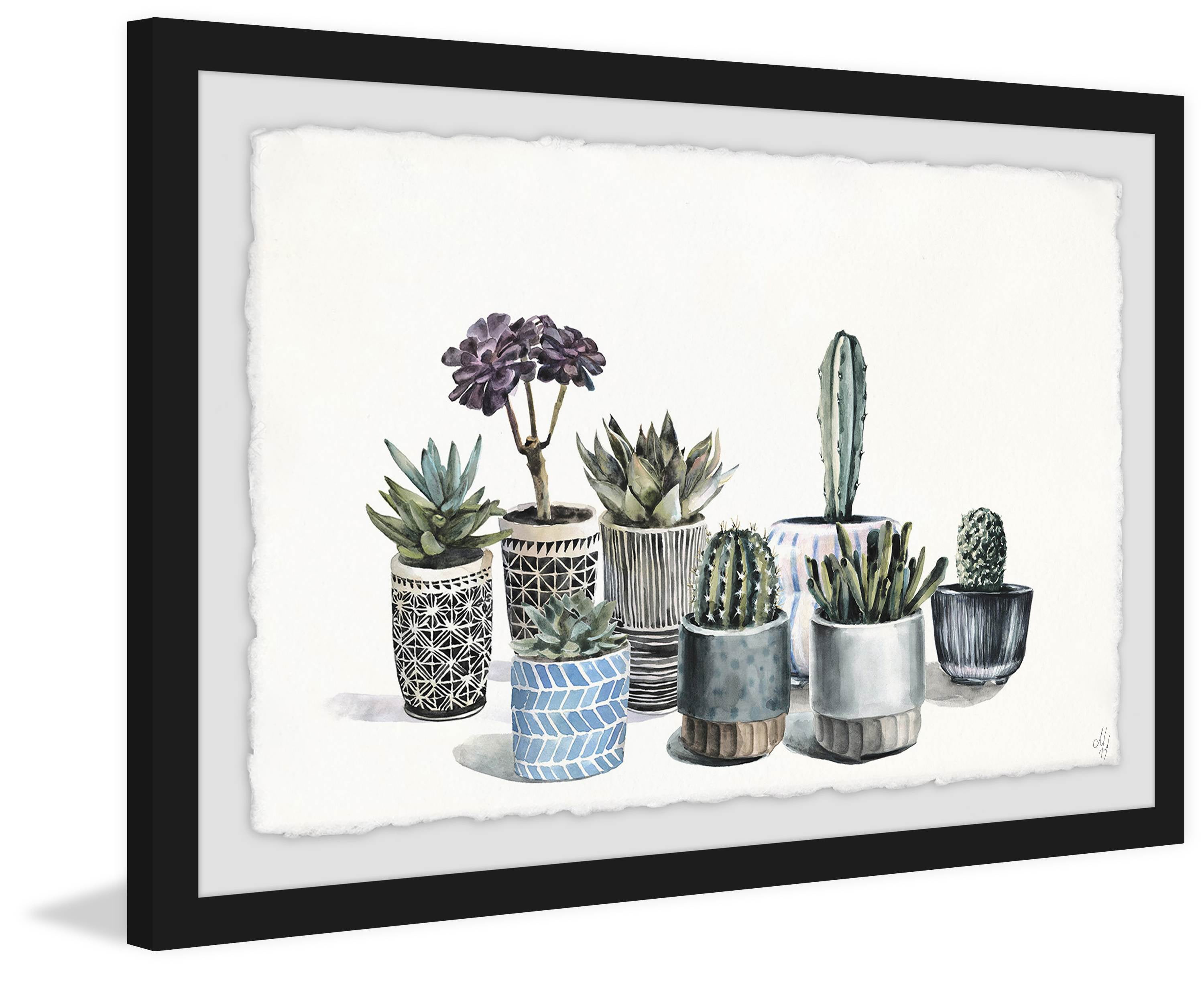 Garden Of Succulents Framed Painting Art Print, 45.00" x 1.50"