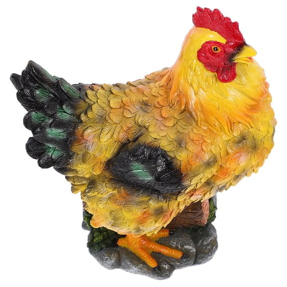 1Pc Resin Small Hen Adornment Unique Poultry Animal Model Craft for Courtyard Garden Decoration