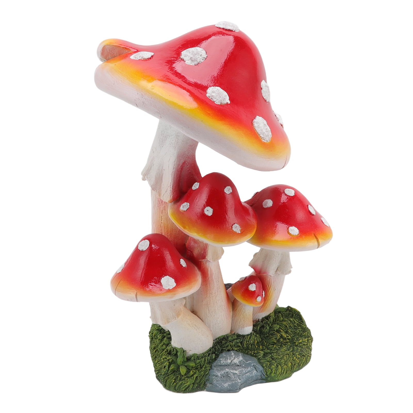Garden Ornament, Outdoor Mushroom Sculpture Flat Base For Home Decor