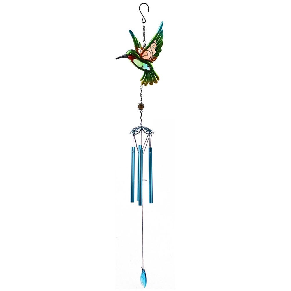 Garden Ornaments Hummingbird Metal Hanging Wind Chime With Bell for