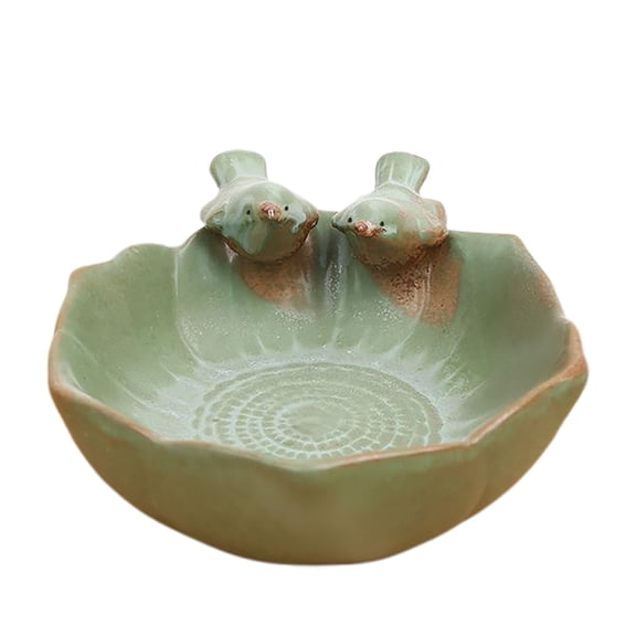 Garden Outdoor Ceramic Bird Bath, Heavy Duty - Hardy Bird Bath, Outdoor Garden and Patio Decor for Small Birds.