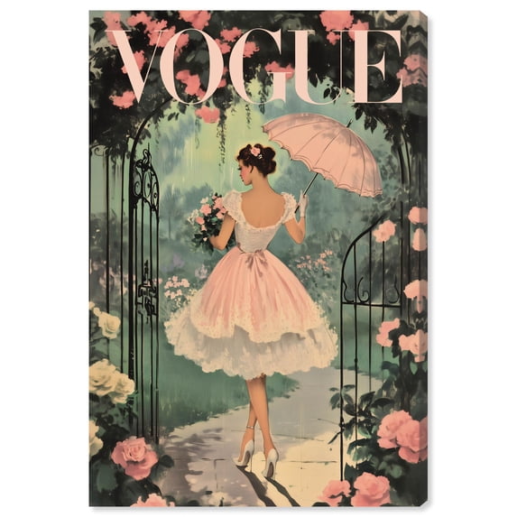 Garden Parasol Stroll Cover Canvas Print Glam Art Prints by Art Remedy, Gallery Wrapped, 36 x 54