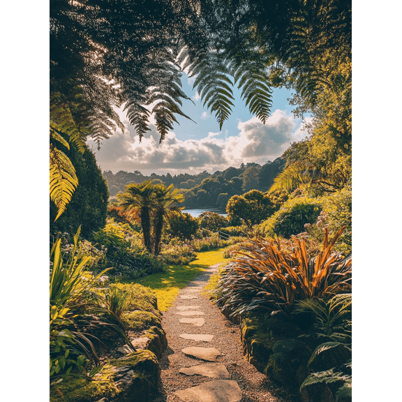 Garden Path Canvas Print/Wall Art Suitable for Living Room Bedroom Office Hallway and Bathroom Decoration.