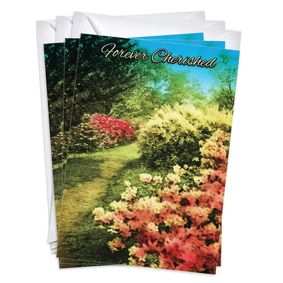 Garden Path Funeral Sympathy Condolence Greeting Cards | 2 Pack Set (5x7)