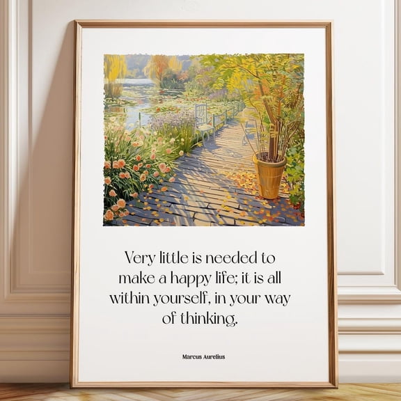 Garden Path Marcus Aurelius Quote Print: Stoic Wisdom Wall Art UNFRAMED PAPER POSTER, Home Decor, Vintage Gift, Living Room Dercor