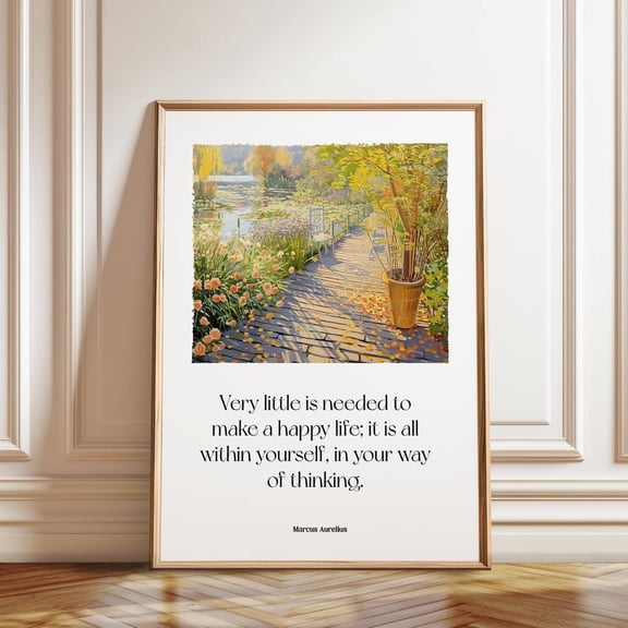 Garden Path Marcus Aurelius Quote Stoic Wisdom Art, Unframed Canvas