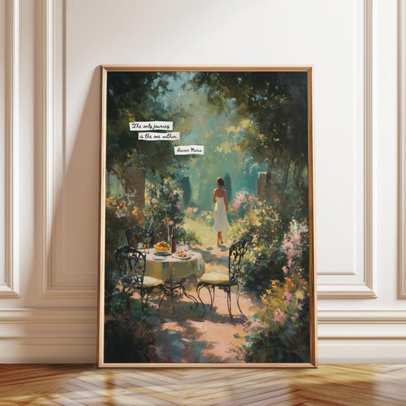 Garden Path Woman Quote Poster, Unframed Paper Poster 8x10in