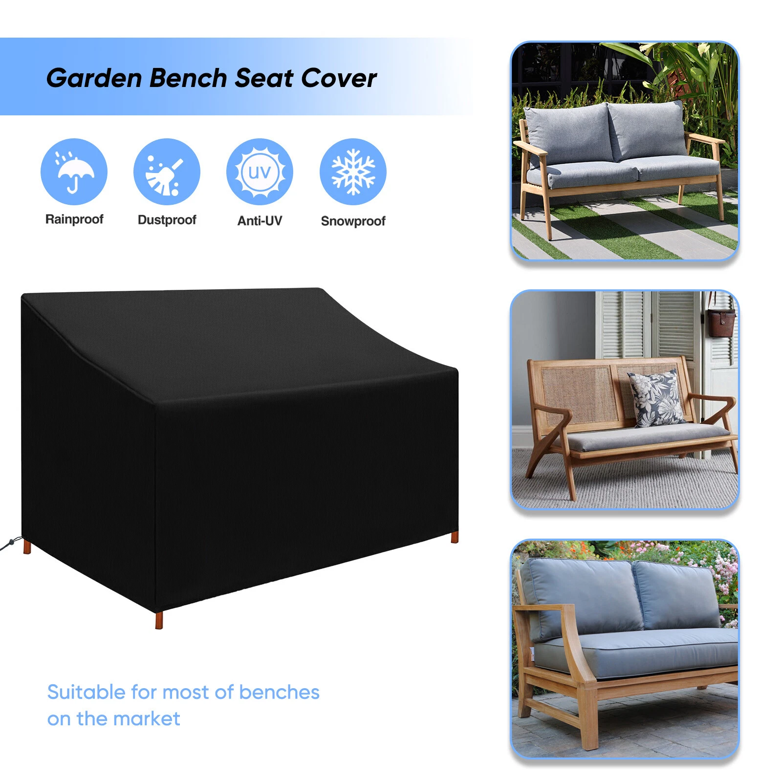 Garden Patio Furniture Cover Outdoor Waterproof Bench Couch Sofa Cover 4 Seater