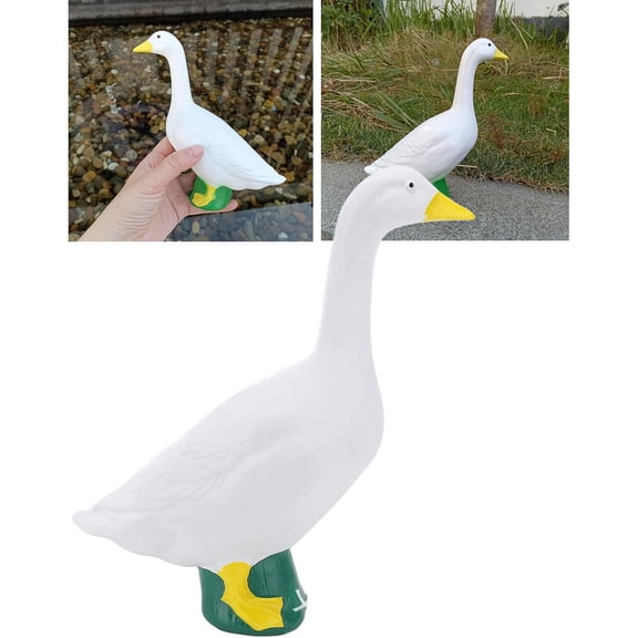 Garden Patio Goose Statue 7" White Resin Outdoor Indoor Housewarming Present
