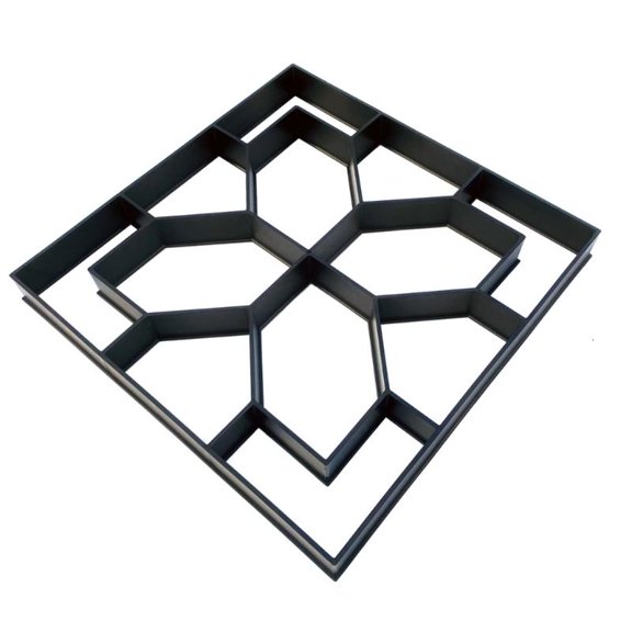 Garden Paving Form Concrete Square Cell Frame with Polypropylene Build, Manual DIY Brick Casting Guide for Outdoor Yard Landscaping Projects