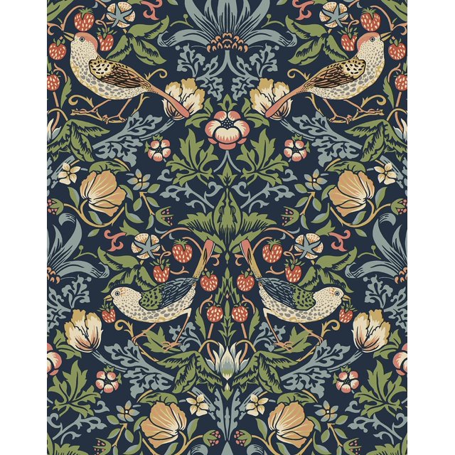 Garden Peel and Stick Wallpaper (Midnight Blue)
