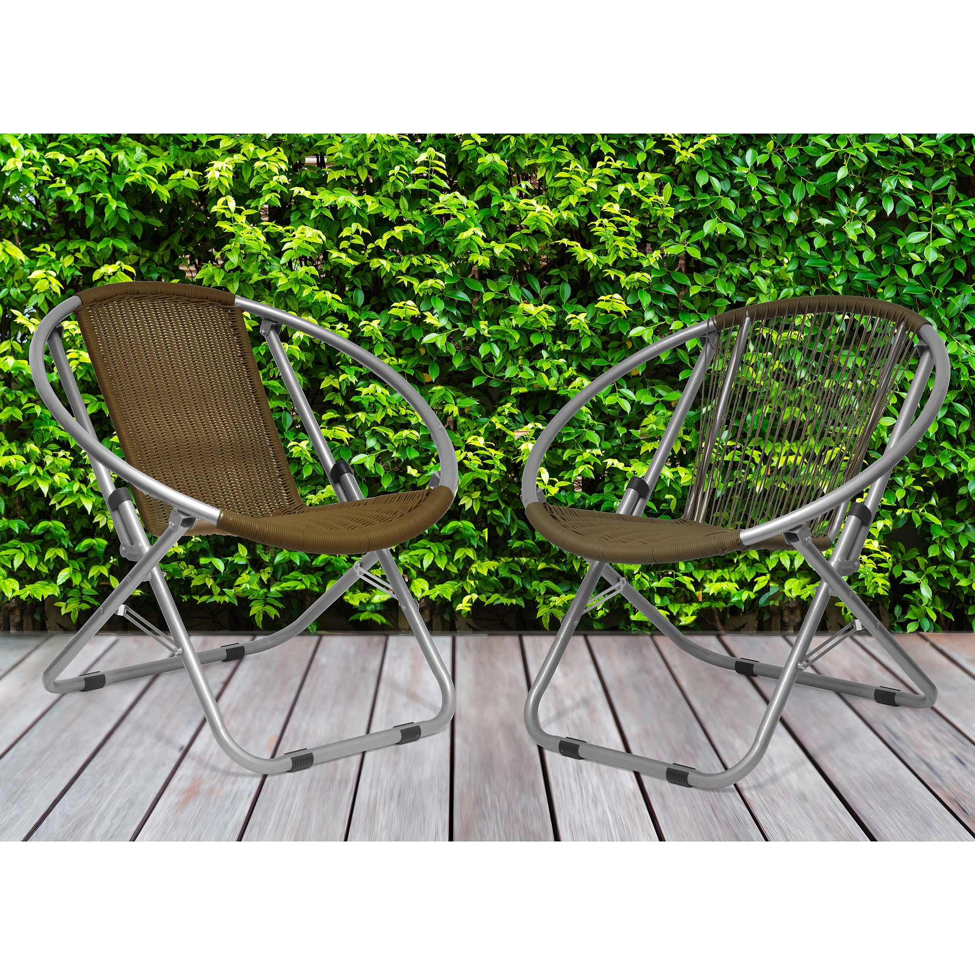 Garden Place Wicker  Saucer Chair, Brown