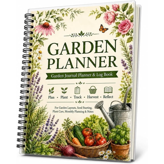 Garden Planner - Garden Journal Planner and Log Book with Monthly & Weekly Checklists, Gardening Journal for Care, Budget, and Harvest