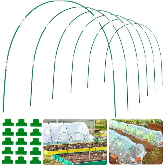 Garden Plant Cover under $5! CQCYD DIY Greenhouse Kit, Fiberglass Support Frame with Garden Fabric, Plant Protection Net for Vegetable Flower Gardening