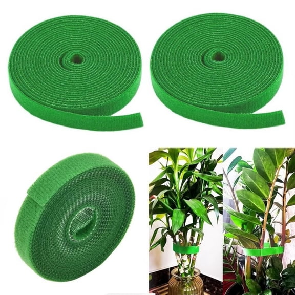 Garden Plant Fixing Ties & Support Straps for Fruit Vegetables Growing Cane Trellis & Staking, Reusable Nylon Fastener Green 0.8 x 39 inch/Roll
