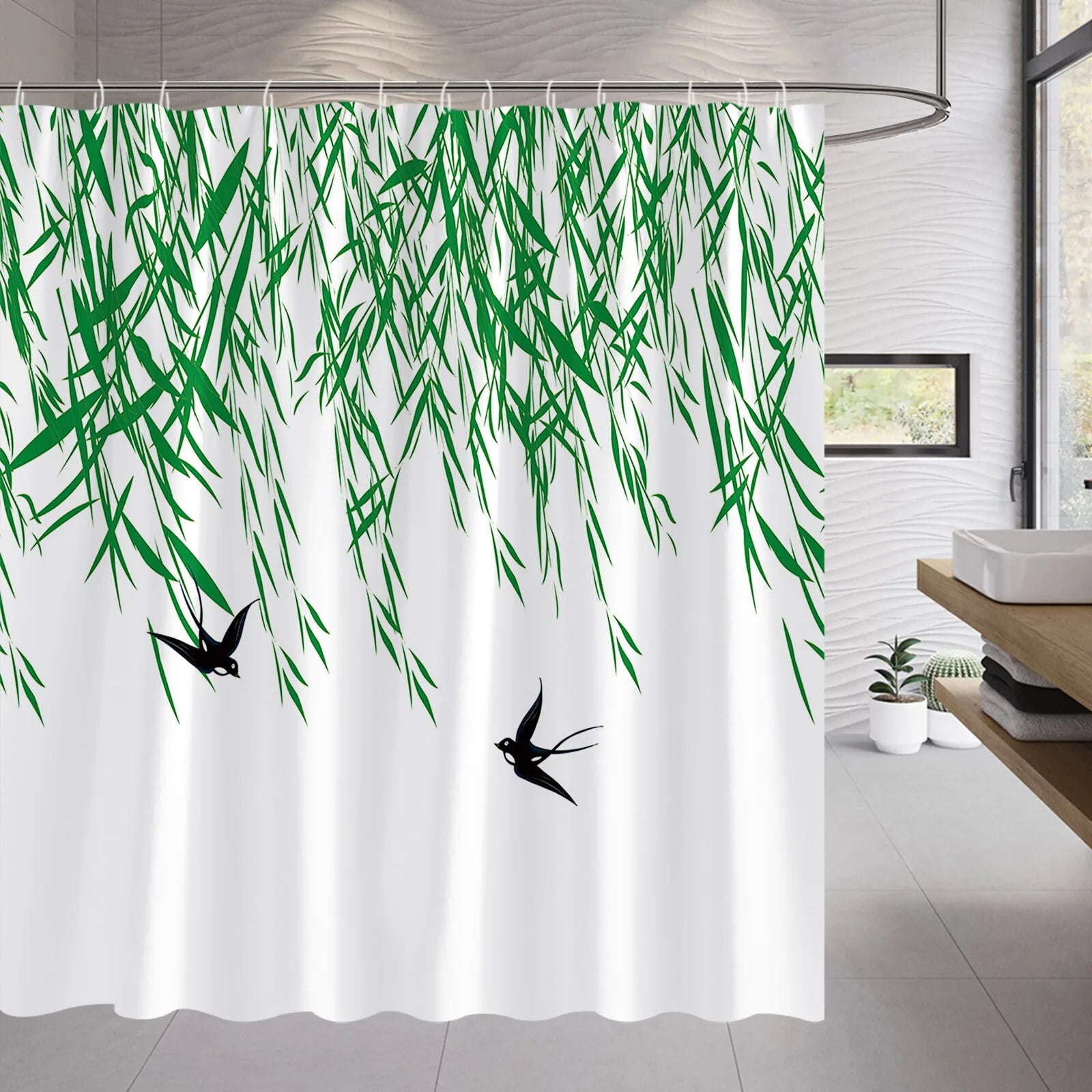 Garden Plant Floral Bathroom Shower Curtains Set Cactus Dandelion