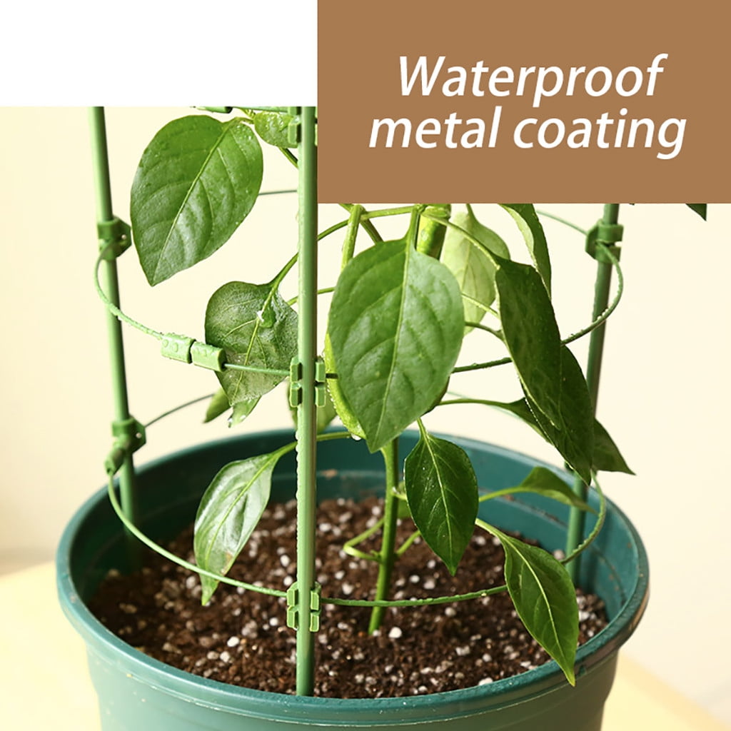 Garden Plant Support, Tomato Cage For Climbing Plants Kits, With 4pcs Garden Plant Climbing Support Rack (24 Inches), 4pcs Automatic Watering Spikes, 20pcs Plant Clips