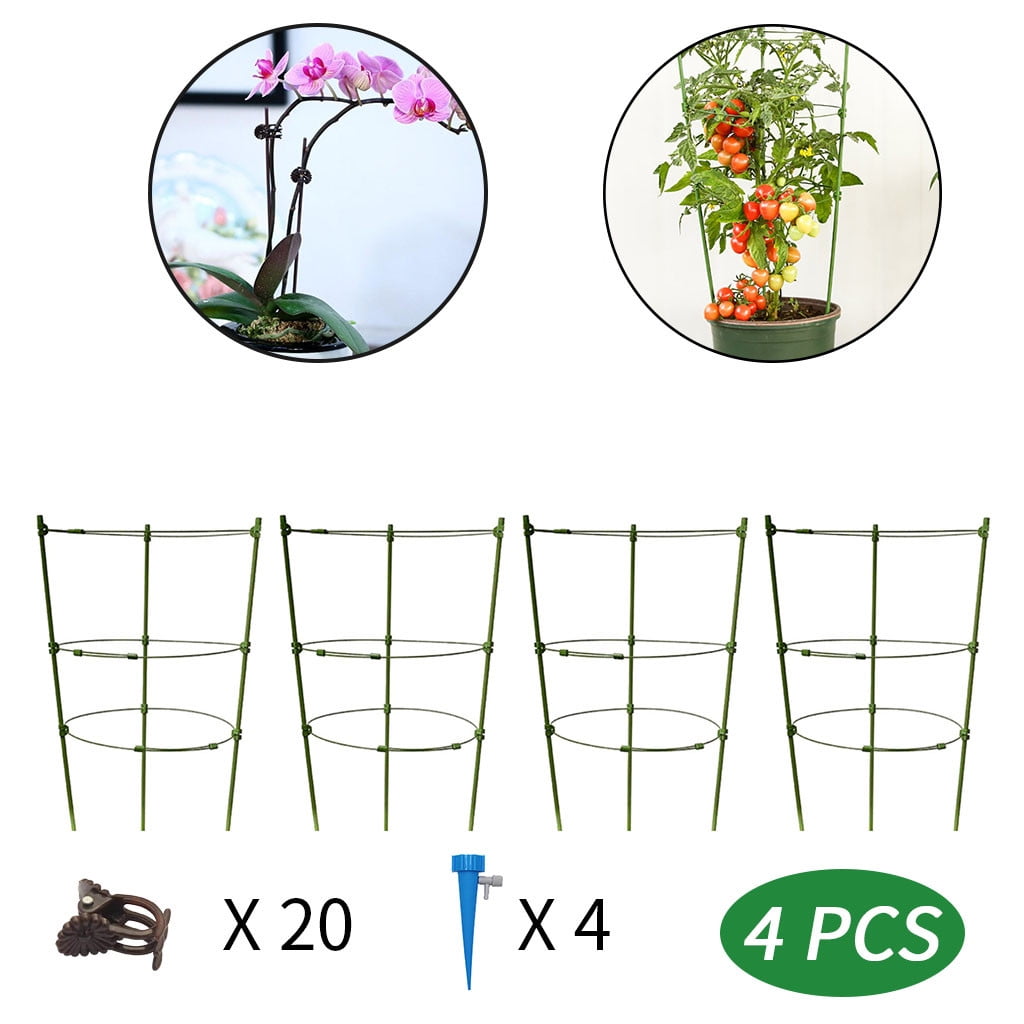 Garden Plant Support Tomato Cage for Climbing Plants Kits with 4 Self Watering Spikes
