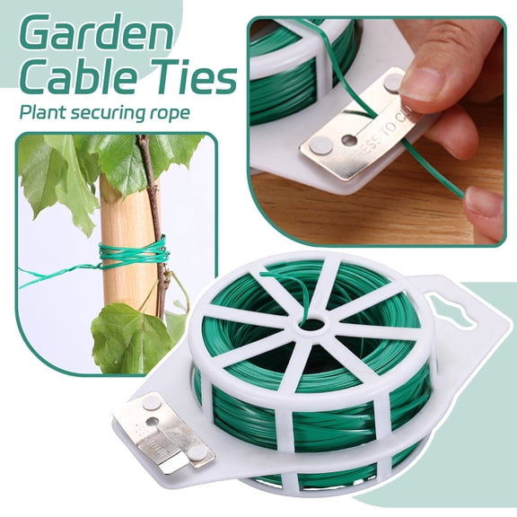 Garden Plant Tie Wire Roll with Cutter Flexible Twist Support Wire for Gardening and Home Organization
