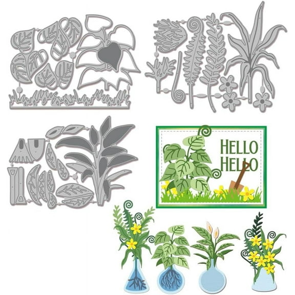 Garden Plants Cutting Dies for Card Making Gardening Flower Leaves Metal Die Cuts Cutting Dies Templates for Scrapbooking Journal Embossing Paper Craft Decor for DIY