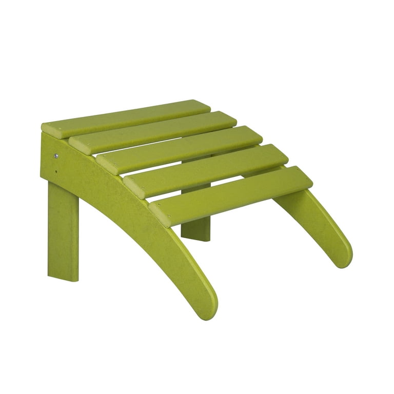Garden Plastic Outdoor Adirondack Footrest Ottoman Lime
