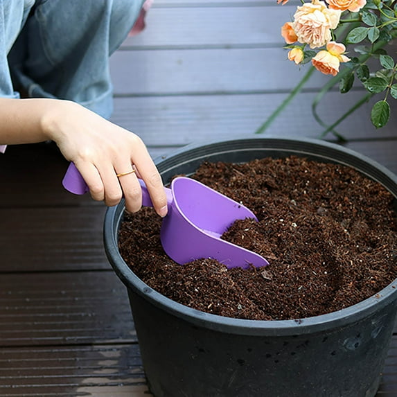 Garden Plastic Shovel,Multi-Function Plastic Garden Soil Scoop Shovel Spoons Wear Resistant Digging Tool Multi Function Rush Potted Plant Tool, Purple