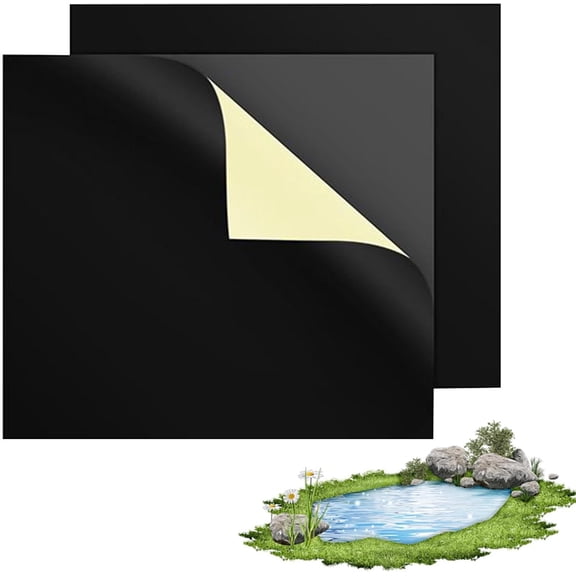 Garden Pond Liner Repair Patch, Flexible Waterproof Sealing Tape Peel & Stick Seam Kit 8x8 Inch for Pond Liner Seam, Outdoor Pool Roof Repair
