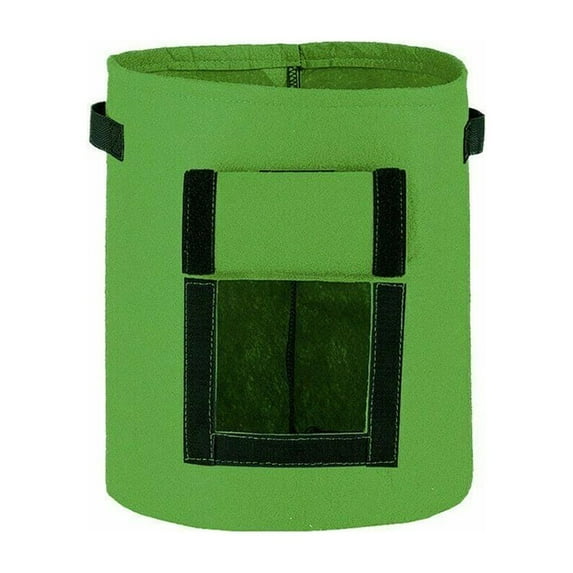 Garden Potato Planting PE Bags Vegetable Growing Cultivation Pot Planter(Green/L)