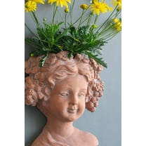 Garden Pots 8x4x9" Visage Head Bust Planter, Brown - Home Wall Planter,Planters For Outdoor Plants