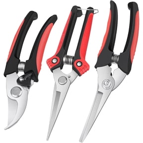 Garden Precision Snips, Stainless Steel Blades Micro-Tip Pruning Shears For Effortless Cuts On Herbs, Flowers, And Bonsai, Spring Loaded Design, 3 Different Blades For Versatile