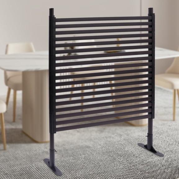 Garden Privacy Fence, 90x120cm Brown Steel, 22lbs Load Capacity, Adjustable Height, Freestanding for Outdoor Use