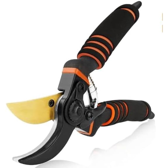 Garden She , Pruning Clippers, Professional Straight Blade Hand She Heavy Duty, Hedge She , 8" Hand Clippers with Rubberized Handles, Plant Trimming Scissors for Gardening, Shrub