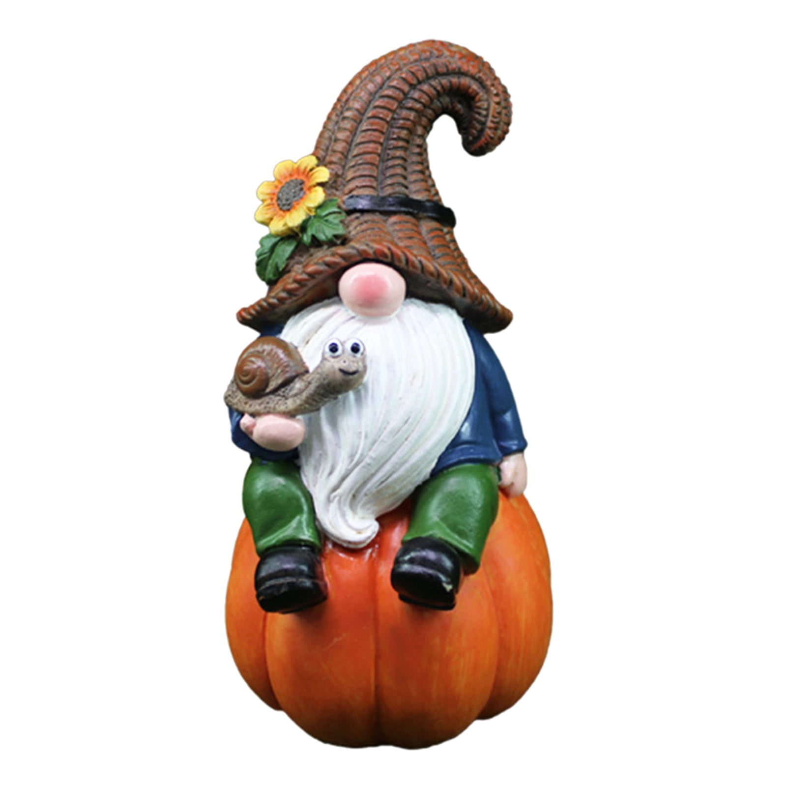 Garden Pumpkin Gnome Figurine Holding Snail Sitting Dwarf Elf Resin Statue  Sculpture Indoor Outdoor Thanksgiving Harvest Festival Fall Desktop  Decoration Ornament - Walmart.com, image size:1601x1601
