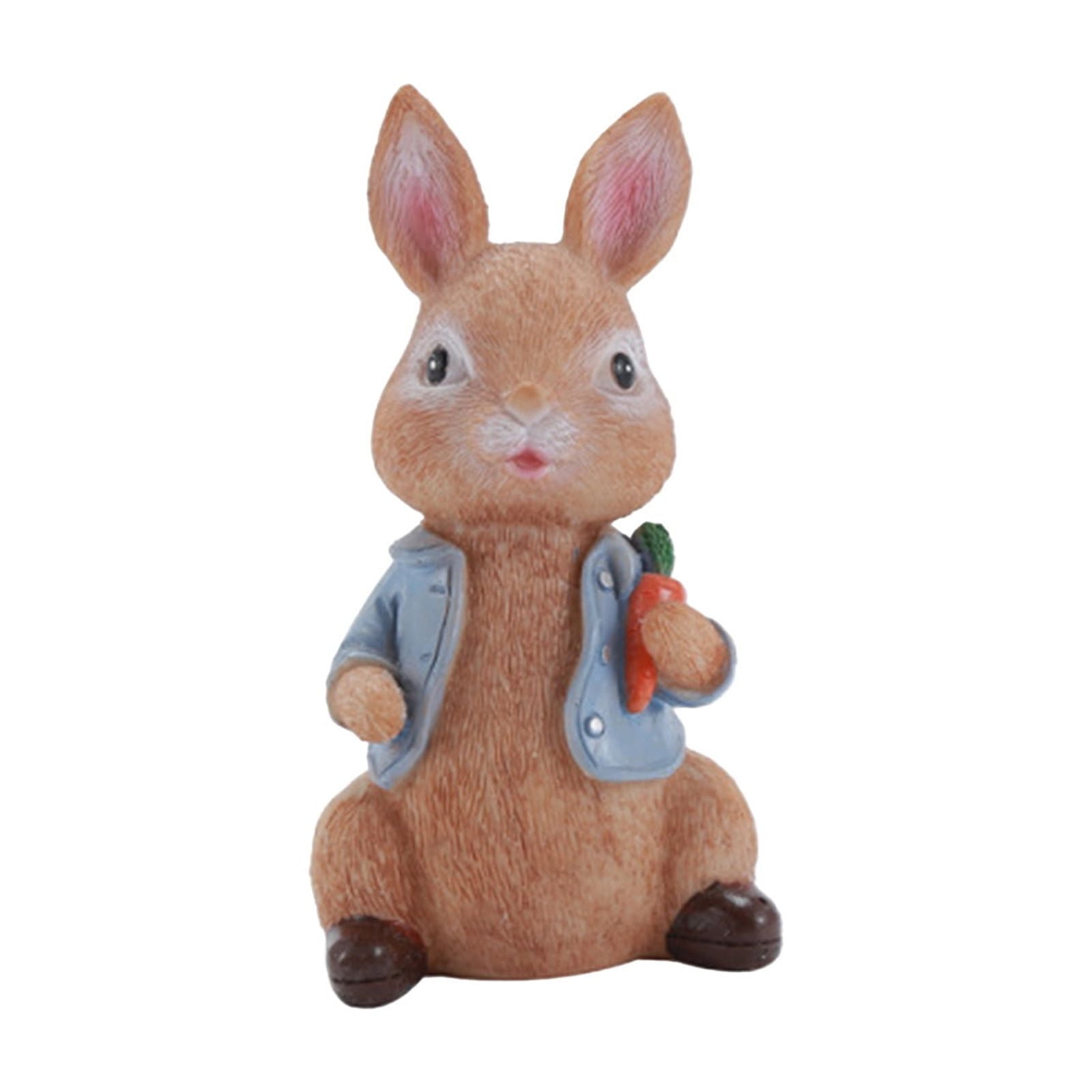 Garden Rabbit Statue Outdoor Decor Hold Carrot, 5.9