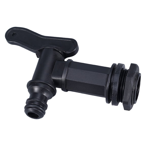 Garden Rain Barrel Faucet Replacement Part, Sturdy Plastic Water Spigot With Hose Connector, Threaded Bibcock For Outdoor Storage Tank, Style C