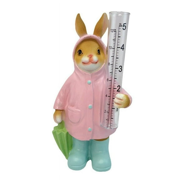 Garden Rain Gauge Landscape Farm Outdoor Easy to Read Resin Animal Statue