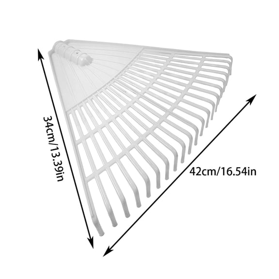 Garden Rake, 21 Tooth Rake, Outdoor Leaf Sweeper for Yard and Lawn Maintenance, Thickened Rubber Handle, Durable Agricultural Sanitation Tool, Lightweight 34x42cm Design