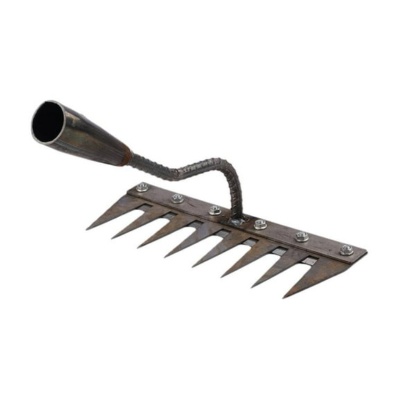 Garden Rake,Iron Rake for Gardening and Weeding,5/6/7/8 Teeth Carbon Steel Garden Weeding Rake,The Heavy Duty Iron Weeding Rake,Dethatching Rake Garden Weeding Tools for Backyard Lawn Loosening O1Q6