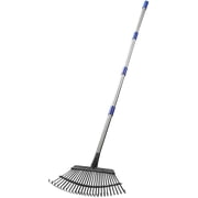 Garden Rake Leaf, 1.1" Diameter Pole & 6 FT Tall Stainless Steel Heavy Duty Adjustable Long Handle Garden Rake, Use for Yard Garden Lawn and Window Leaves 25 Tines
