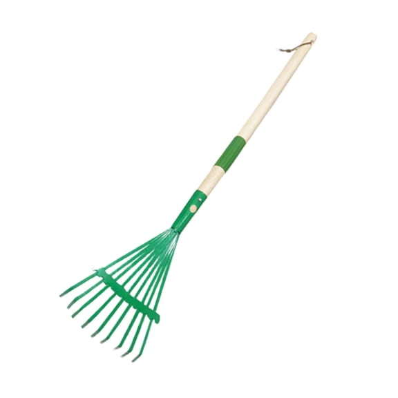 Garden Rake Leaf Tool Set with Sturdy 9 Tine Head and Wooden Handle for Efficient Yard Work