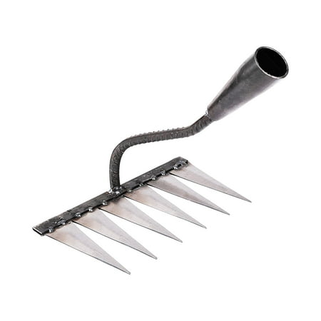 Garden Rake Garden Weeding Rake Rust Resistant Heavy Duty Agricultural Cultivator Rake Sharp Tines Rake for Farm Yard Garden Planting Lawn with 6 Tines
