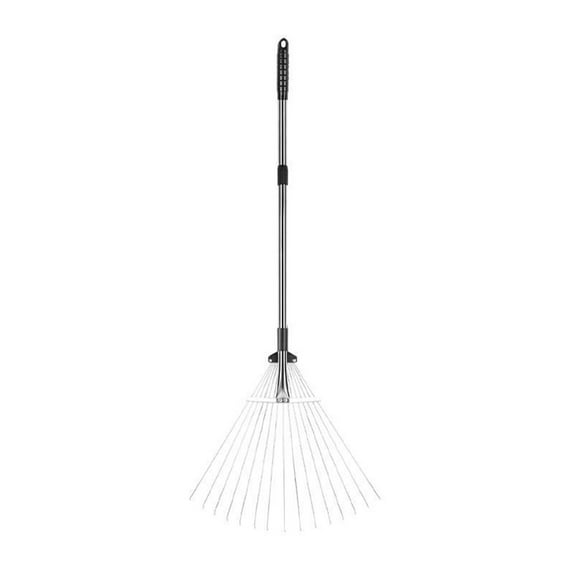 Garden Rake for Leaves,Heavy Duty Metal Adjustable Leaf Rake for Lawns,Long Handle with Expandable Head,Garden Tools for Yard Lawn Shrub Garden Beds