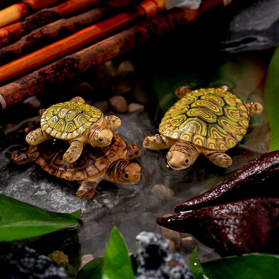 Garden Resin Crafts Resin Turtle Statue For Office Water Features 6Pcs