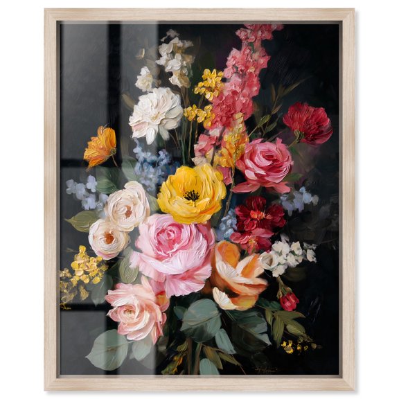 Garden Richness II Shadowbox Print Floral Wall Art by Art Remedy, Blonde Frame, 24 x 30